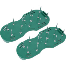 (Green) 1 Pair Lawn Aerator Spikes Shoes Adjustable Straps Garden Lawn Soil Loosening Shoes