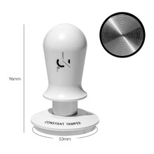 (53mm/White) Coffee Tamper Espresso Distribution Tool Adjustable Pressure Spring Loaded Tamper (BPA-Free,No FDA)