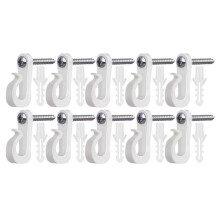 (White) 10-Pack Outdoor Hanging Plant Hooks for String Lights - Heavy-Duty Screw-In Expansion Anchors