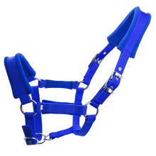 (Blue/L) Padded Horse Halter 25mm Wide PP Webbing Metal Buckle Soft Padded Horses Halter