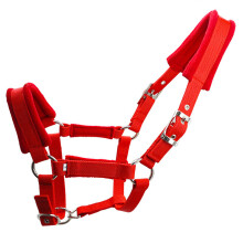 (Red/XS) Padded Horse Halter 25mm Wide PP Webbing Metal Buckle Soft Padded Horses Halter