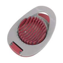 (Grey Red) Egg Slicer 304 Stainless Steel Cutting Wires Egg Cutter Salted Duck Egg Divider Kitchen Tool