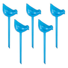 (Lake Blue) 5Pcs 90ml Bird Shape Plant Waterer Automatic Watering Device PVC Drip Irrigation System,Size L