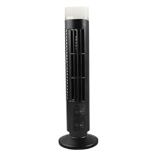 (Black) Tower Fan Desktop Rechargeable Bladeless Fan USB Mini Portable Night Light Handheld Cooling Fan