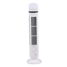 (White) Tower Fan Desktop Rechargeable Bladeless Fan USB Mini Portable Night Light Handheld Cooling Fan