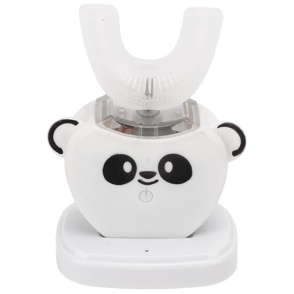 White (White) Cartoon Panda U Shaped Electric Toothbrush For Children Silicone Bristles Rechargeable Toothbrush