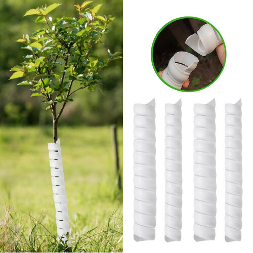 (Green) 1 Large+1 Small Tree Trunk Cover Plastic Tree Trunk Wrap Pipe Bark Protectors 2