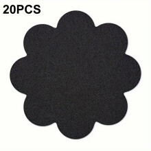 (Black) 20Pcs Flower Pot Inner Bottom Mat Prevent Soil Leakage Flower Shape Plant Pot Bottom Hole Pad