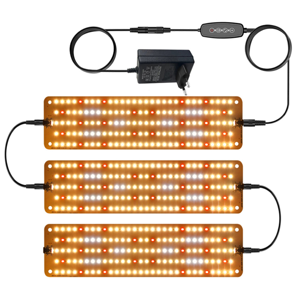 (Warm Light) 12V 3-Panel Plant Growing Light Plant Shelf Seedling Growth Fill Light,EU Plug-image-OPC-PJS6G9R-NEW