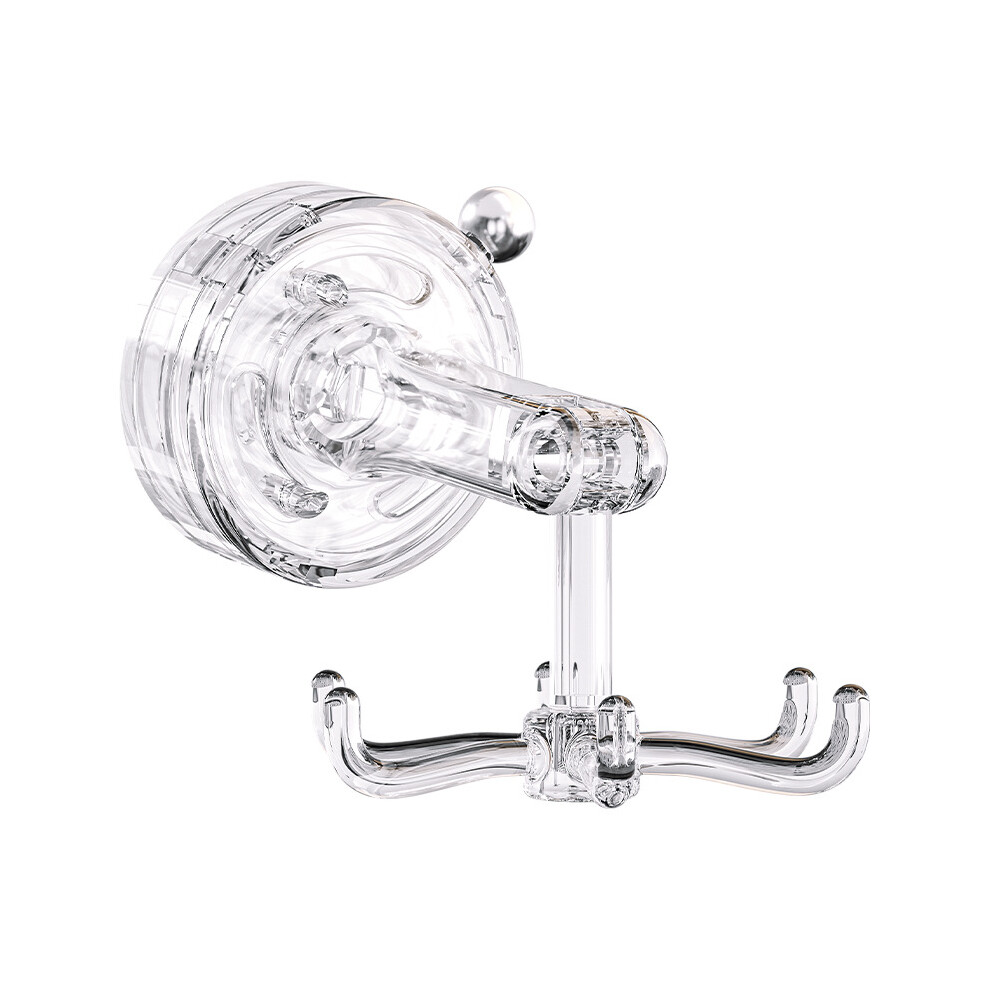 (Transparent) Multi-Function Suction Cup Wall-Mounted Rotating Hanger Utensil Holder with 6 Hooks-image-OPC-PJS6GCT-NEW