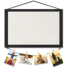 (Black) Hanging Message Board Cork Memo Note Pin Board Photo Wall Background Bulletin Board