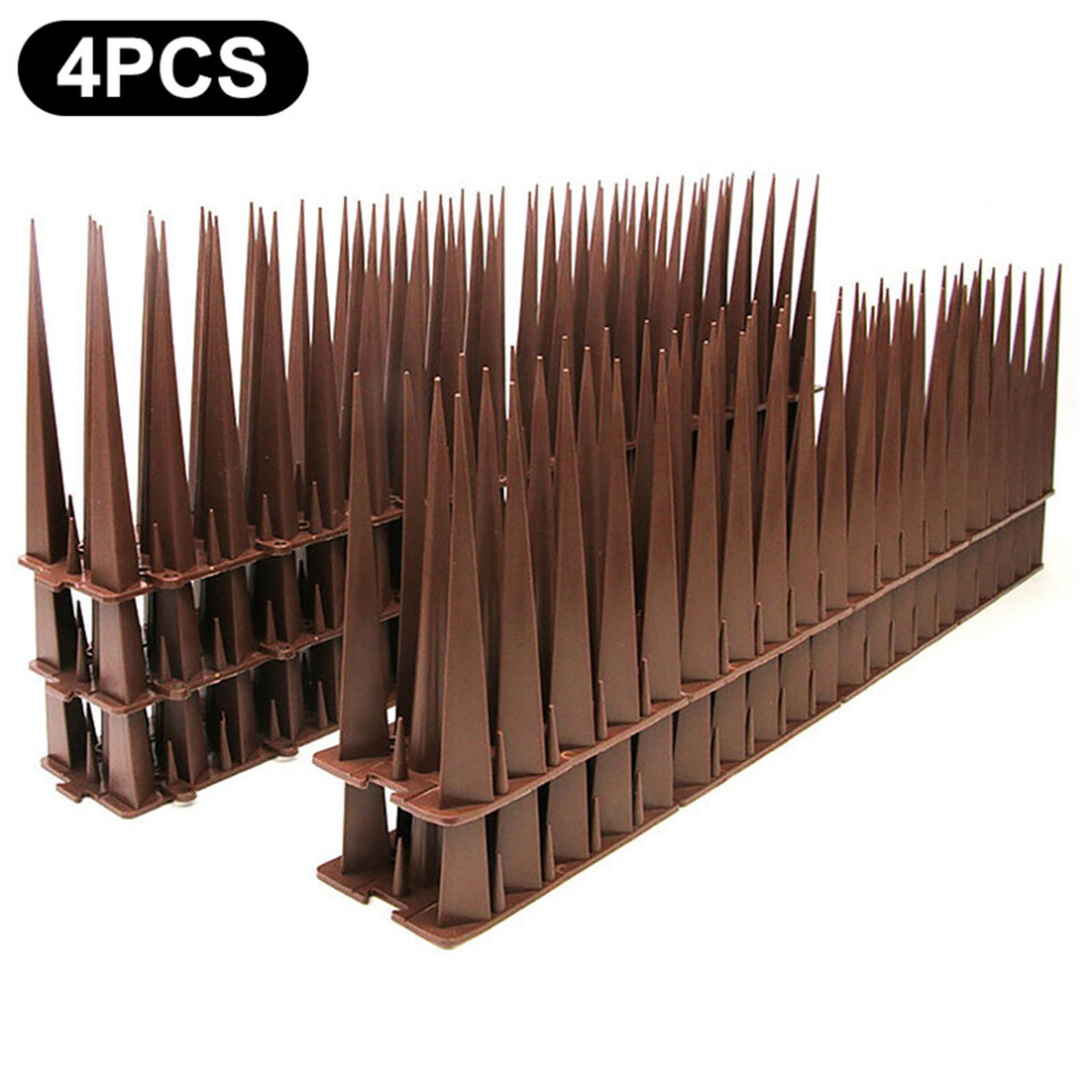 (Brown) 4Pcs Garden Anti-Climbing Spikes Birds Cats Repellent Wall Fence Protection Device-image-OPC-PJS6J5Q-NEW