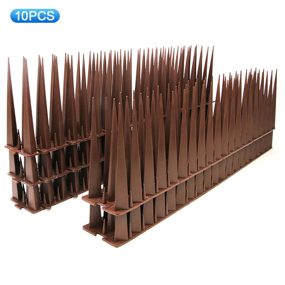 (Brown) 10Pcs Garden Anti-Climbing Spikes Birds Cats Repellent Wall Fence Protection Device-image-OPC-PJS6J7Q-NEW