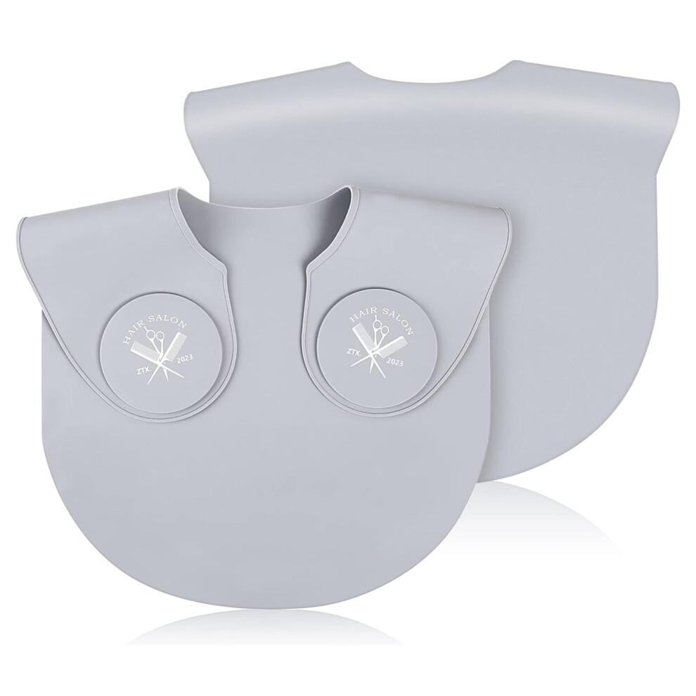 Grey (Grey) Hair Cutting Guide Collar Silicone Waterproof Hair Dye Cape Soft Salon Haircut Neck Guard