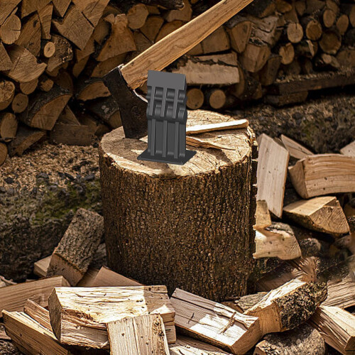 (Black) Rectangular Log Splitter Cast Iron Firewood Separator Manual Wood Splitting Tool For Home/Outdoor Use 1