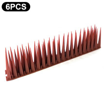 (Brick Red) 6Pcs Garden Anti-Climbing Spikes Birds Cats Repellent Wall Fence Protection Device