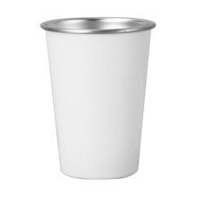 (White) 304 Stainless Steel Beer Mug 480ml Portable Single Layer Rolled Edge Cold Drink Cup