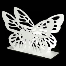 (White) Hollow Butterfly Napkin Holder Restaurant Hotel Cafe Bar Table Decorative Iron Tissue Dispenser