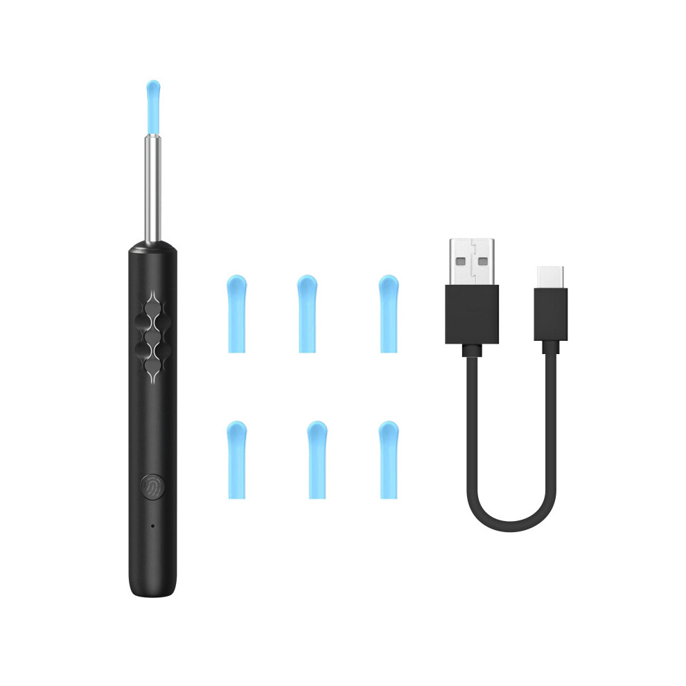 Black (Black) Smart Hd Wifi App Connecting Visual Ear Pick Set Metal Integrated Ear Spoon,Standard Version