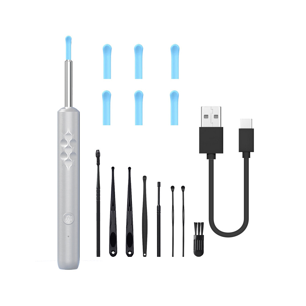 White (White) Smart Hd Wifi App Connecting Visual Ear Pick Set Metal Integrated Ear Spoon,Upgraded Version
