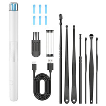 (White) WiFi Visual Ear Cleaning Endoscope Earpick with LED Light Ear Wax Removal Tool with 8 Accessories