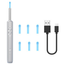 (White) Smart HD WiFi App Connecting Visual Ear Pick Set Metal Integrated Ear Spoon,Standard Version