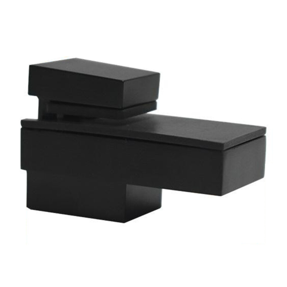 (Black) K826 Adjustable Glass Shelf Fixed Holder Zinc Alloy Support Clamp Arc-Mouth Clip (Clamping Thickness: 3 - 15Mm) 6914276659159