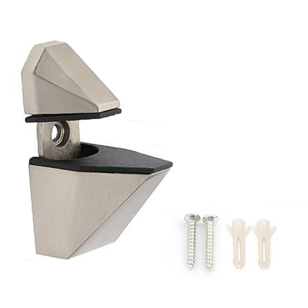 (Brushed) K165 Adjustable Glass Shelf Clamp Zinc Alloy Board Support Bracket Arc-Mouth Clip (Clamping Thickness: 3 - 23Mm) 6914279874832