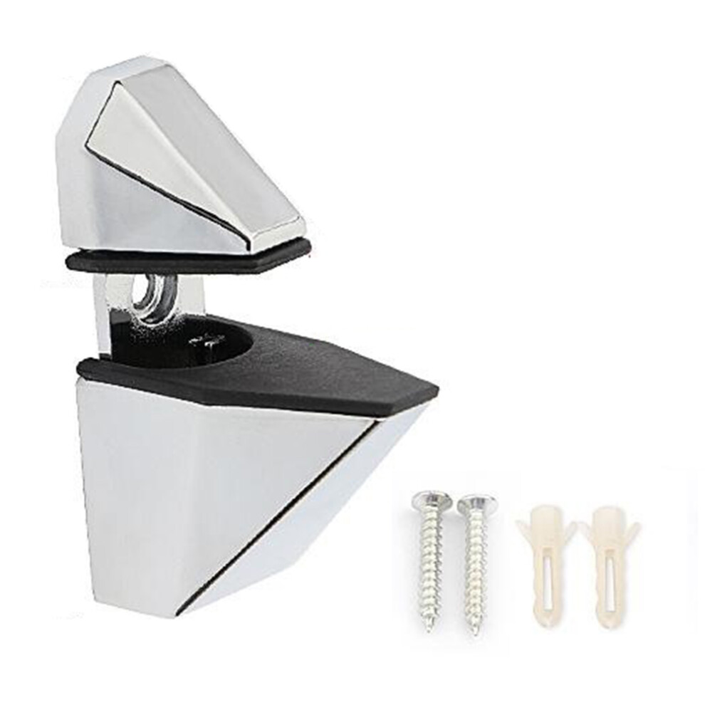 (Bright) K165 Adjustable Glass Shelf Clamp Zinc Alloy Board Support Bracket Arc-Mouth Clip (Clamping Thickness: 3 - 23Mm) 6914271952811