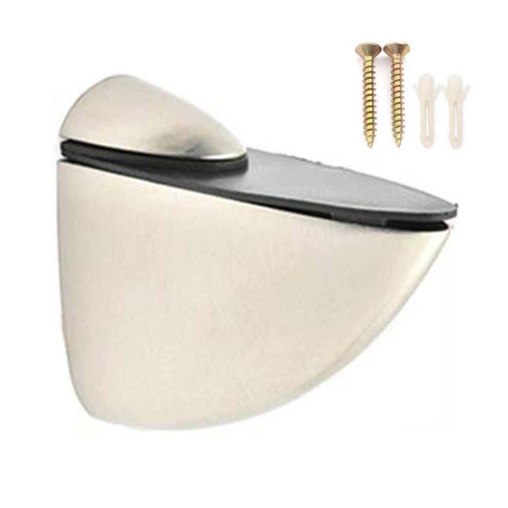 (Brushed) K170-1 3-33Mm Adjustable Glass Shelf Zinc Alloy Clamp Glass Wood Board Fixing Clip Support Bracket 6914275441083