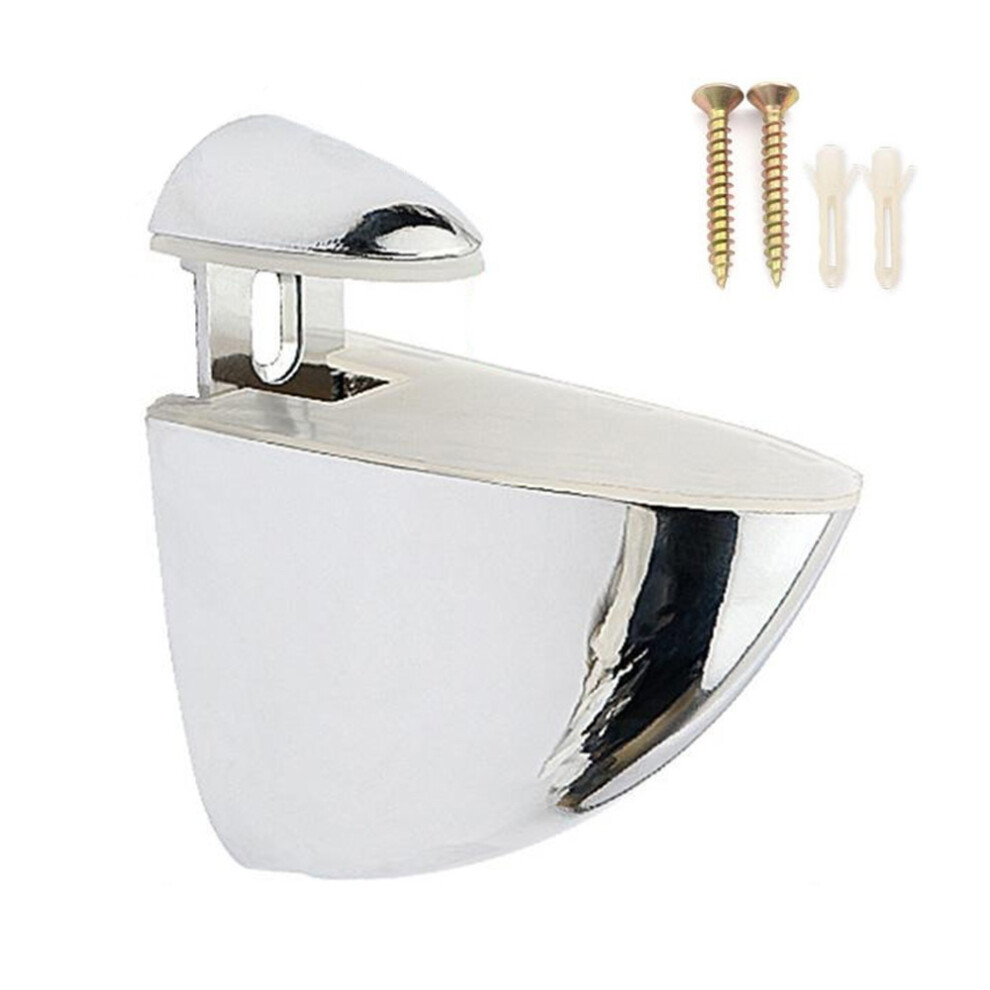 (Glossy) K170-1 3-33Mm Adjustable Glass Shelf Zinc Alloy Clamp Glass Wood Board Fixing Clip Support Bracket 6914270324084