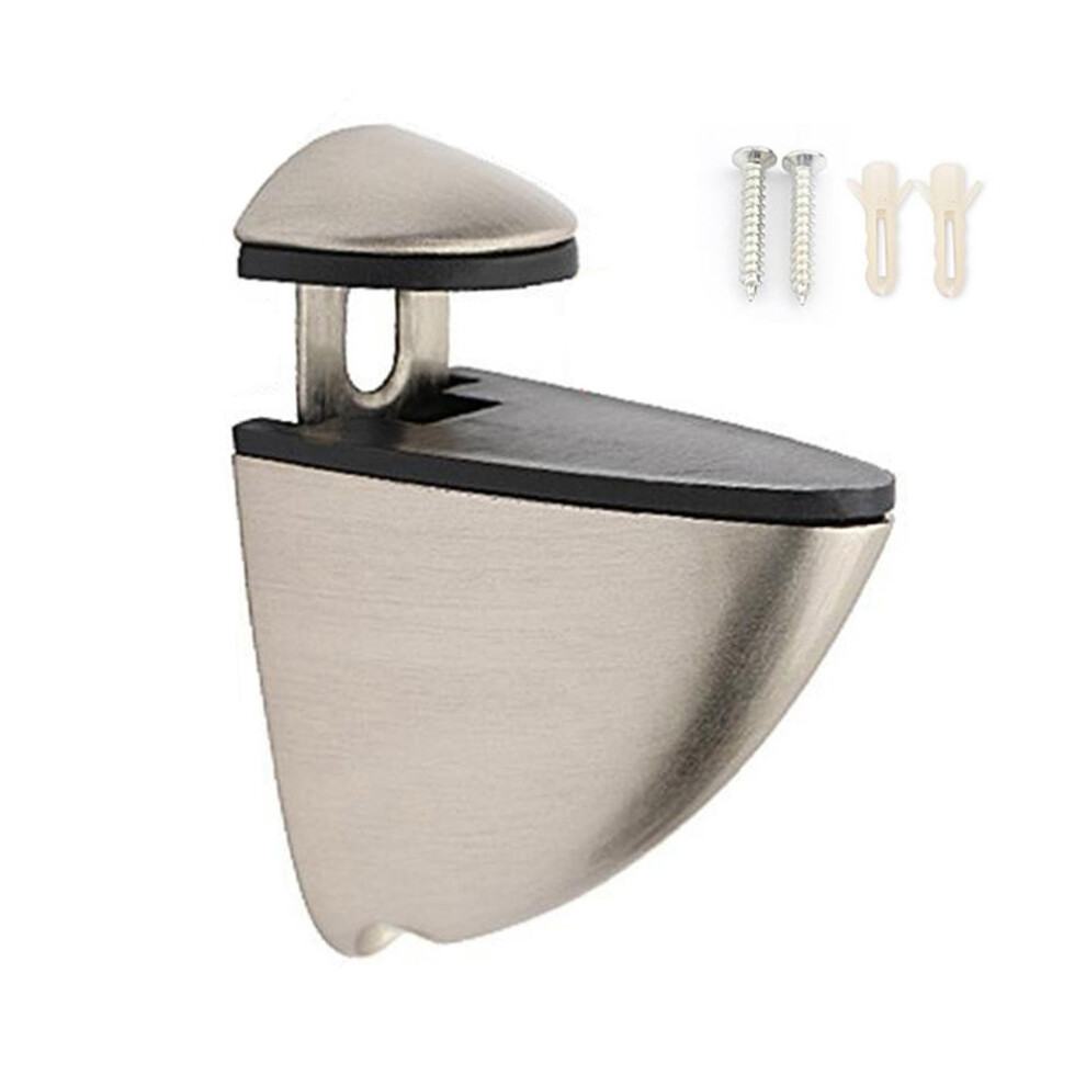 (Brushed) K169 3-20Mm Adjustable Glass Shelf Zinc Alloy Clamp Glass Wood Board Fixing Clip Support Bracket 6914274301760