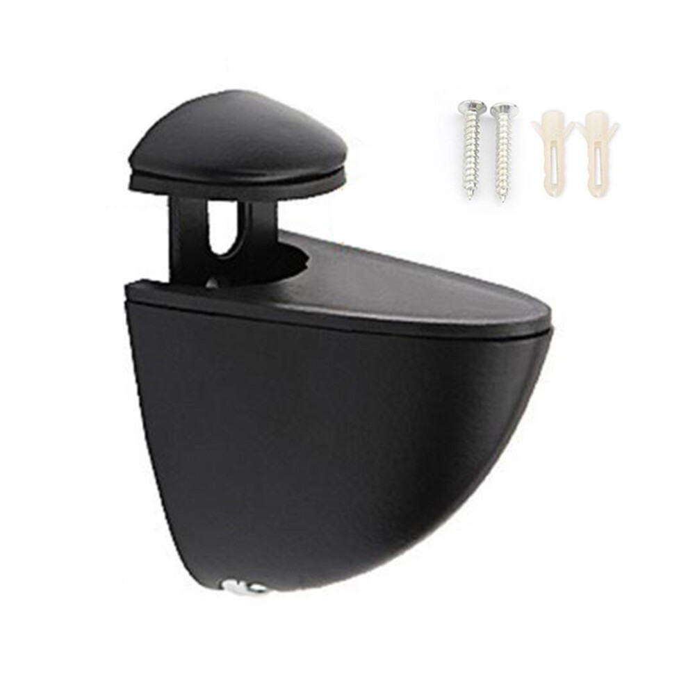 (Black) K168 3-15Mm Adjustable Glass Shelf Zinc Alloy Clamp Glass Wood Board Fixing Clip Support Bracket 6914275777410