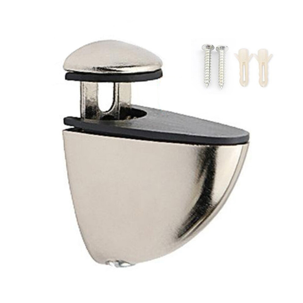 (Brushed) K168 3-15Mm Adjustable Glass Shelf Zinc Alloy Clamp Glass Wood Board Fixing Clip Support Bracket 6914277615499