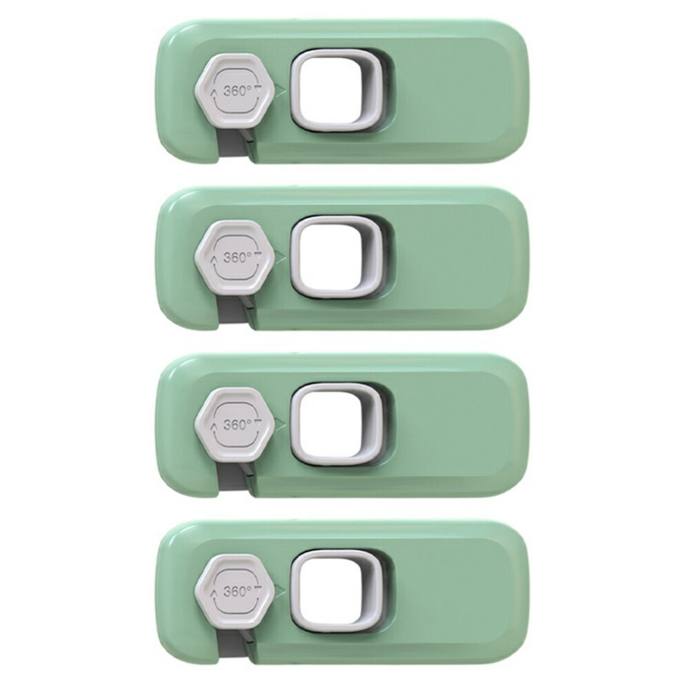 (Green) 4Pcs Child Safety Locks Cabinet Drawer Refrigerator Anti-Pinch Baby Proofing Furniture Locks Green