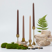 (Coffee) 4Pcs 10 Inch/25cm Long Taper Candles Smokeless Unscented Candle for Hotel Home Decor Party Wedding