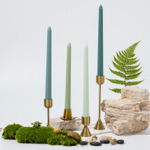 (Green) 4Pcs 10 Inch/25cm Long Taper Candles Smokeless Unscented Candle for Hotel Home Decor Party Wedding