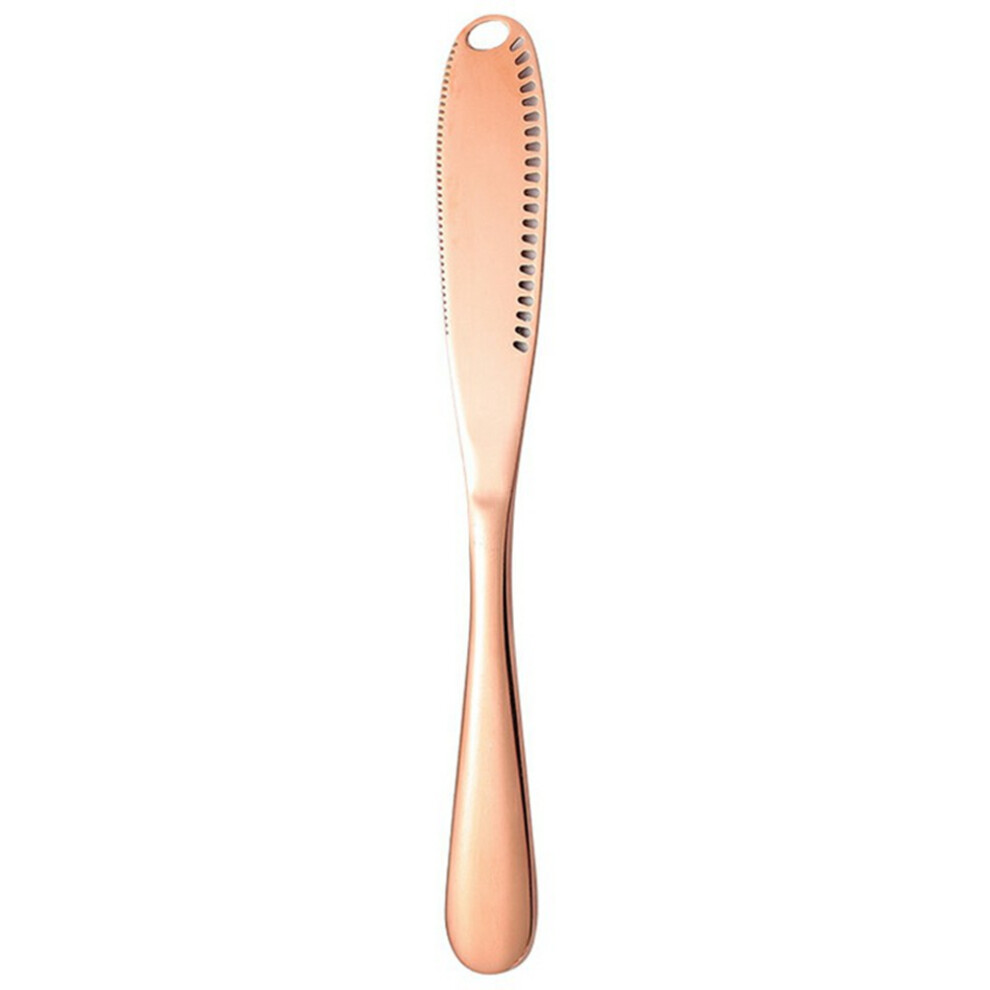 (Rose ) Multifunctional Stainless Steel Butter Spatula Cheese Scraping Jam Spreader Kitchen Utensil (No Fda,Bpa-Free) Gold