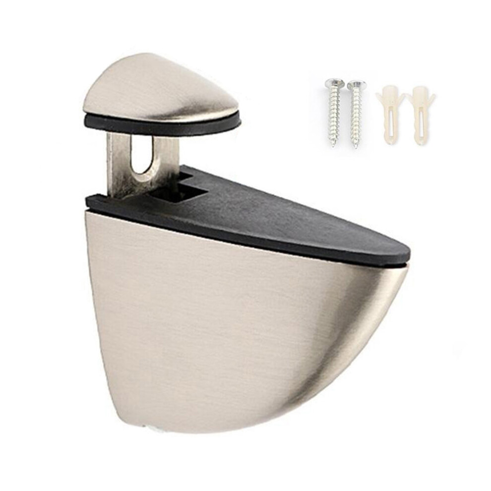 (Brushed) K170 3-20Mm Adjustable Glass Shelf Zinc Alloy Clamp Glass Wood Board Fixing Clip Support Bracket 6914272097511