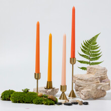 (Orange) 4Pcs 10 Inch/25cm Long Taper Candles Smokeless Unscented Candle for Hotel Home Decor Party Wedding