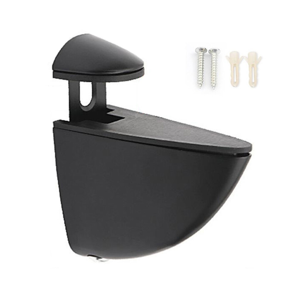 (Black) K170 3-20Mm Adjustable Glass Shelf Zinc Alloy Clamp Glass Wood Board Fixing Clip Support Bracket 6914275075813