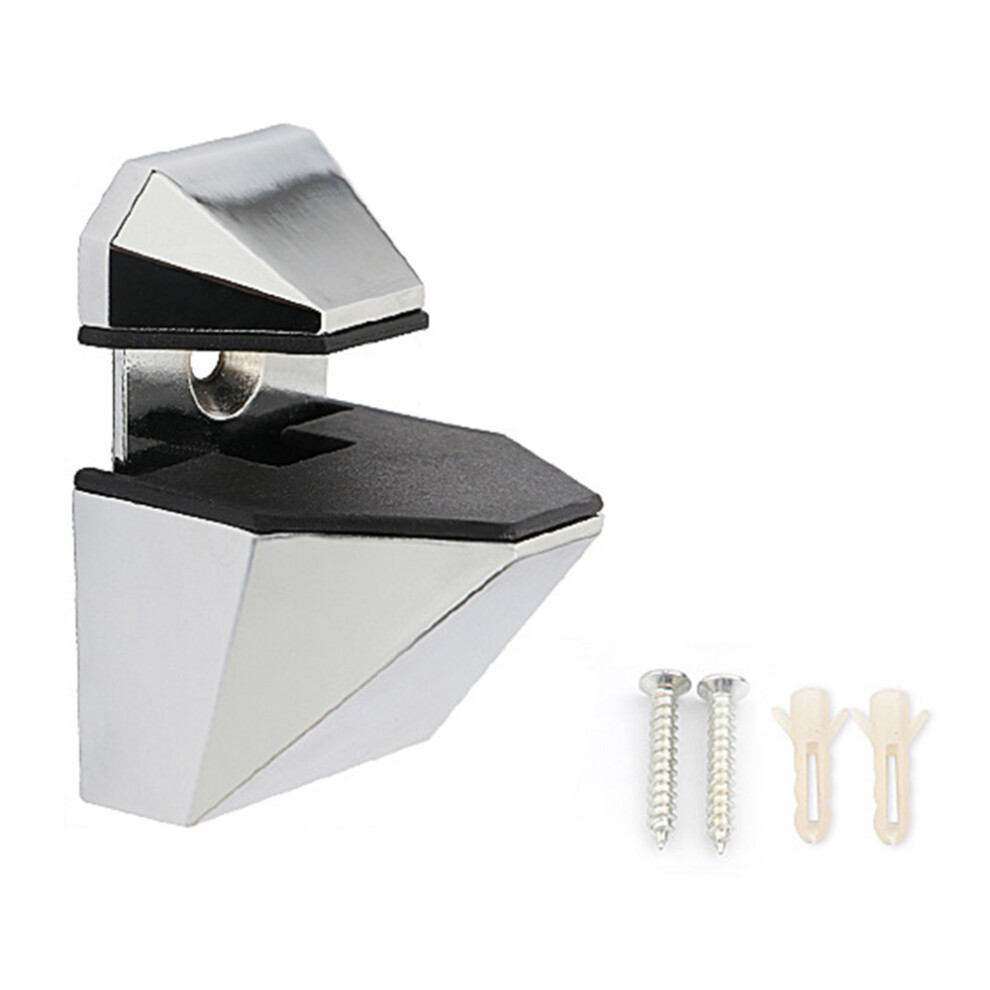 (Bright) K166 Adjustable Glass Shelf Clamp Zinc Alloy Wood Panel Bracket Support Arc-Mouth Clip (Clamping Thickness: 3 - 22Mm) 6914277972981