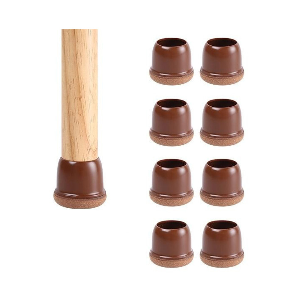 (Brown) 8Pcs Chair Leg Covers For 14-19Mm Legs Noise Reducing Furniture Feet Caps Round Anti-Slip Floor Guards For Home 6914278225819