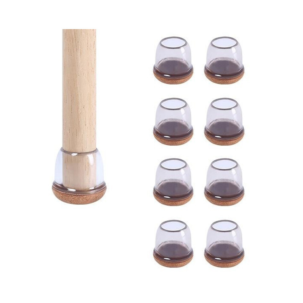(Transparent) 8Pcs Chair Leg Covers For 14-19Mm Legs Noise Reducing Furniture Feet Caps Round Anti-Slip Floor Guards For Home 6914279296108