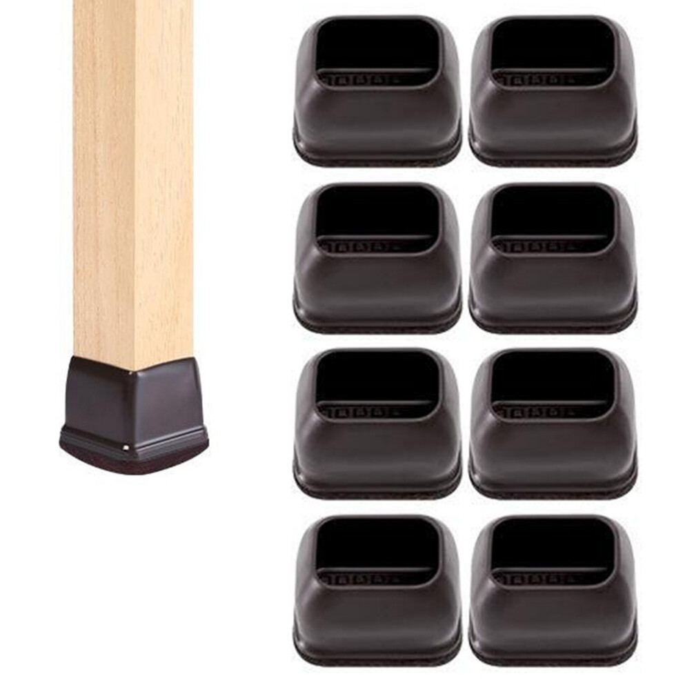 (Black) 8Pcs Chair Leg Covers For Large Rectangular Furniture Feet Pads Noise Reducing Anti-Slip Floor Mat For Home 6914271738361