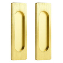 (Square Brushed Gold) 2Pcs Adhesive Door Pull Handles for Sliding Doors Furniture Bathroom Glass Door,Size S