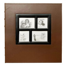 (Plain Texture/Brown) PU Leather Cover Photo Album 6 Inch Photos 500 Capacity Inserts Storage Book