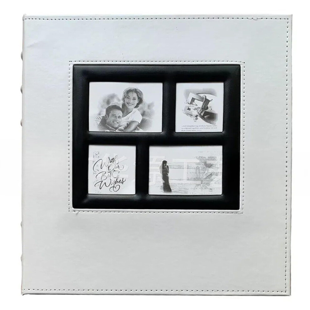 (Plain Texture/White) PU Leather Cover Photo Album 6 Inch Photos 500 Capacity Inserts Storage Book-image-OPC-PJS6MRZ-NEW