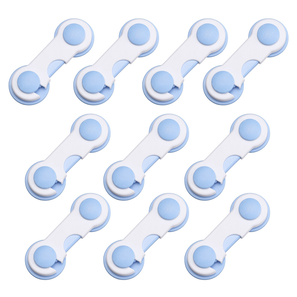 (Blue) 10Pcs Baby Child Safety Drawer Lock Refrigerator Cabinet Anti Pinch Abs Protective Latch Blue