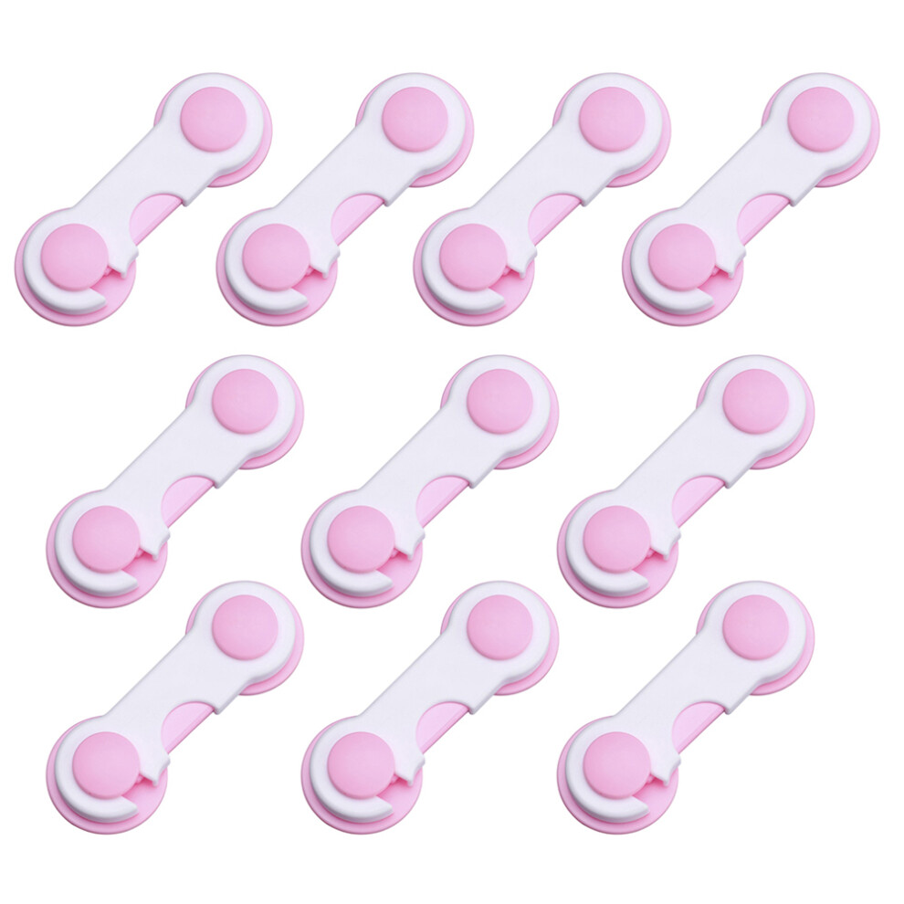 (Pink) 10Pcs Baby Child Safety Drawer Lock Refrigerator Cabinet Anti Pinch Abs Protective Latch Pink